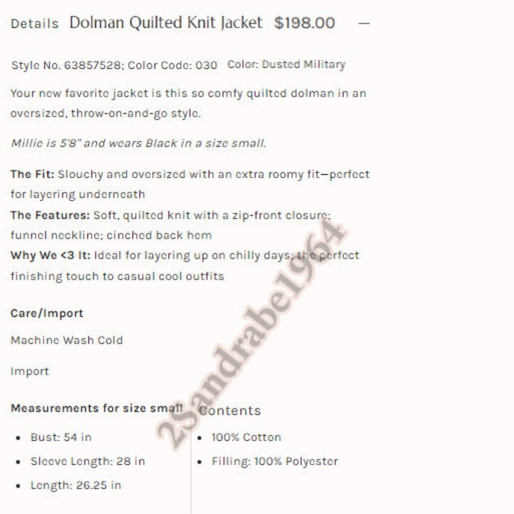 NWT - Free People Dolman Quilted Knit Jacket - Size: M, Color: Dusted Military - Picture 16 of 16